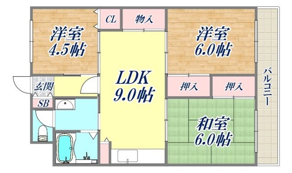 パールハイツ竹若の物件間取画像